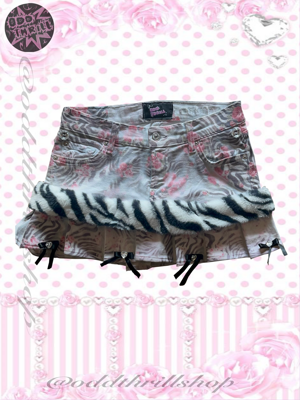 Roses & Zebra Skirt
