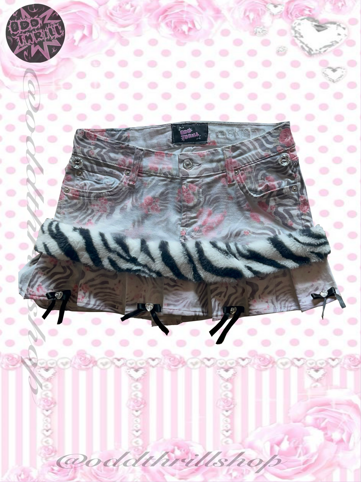 Roses & Zebra Skirt