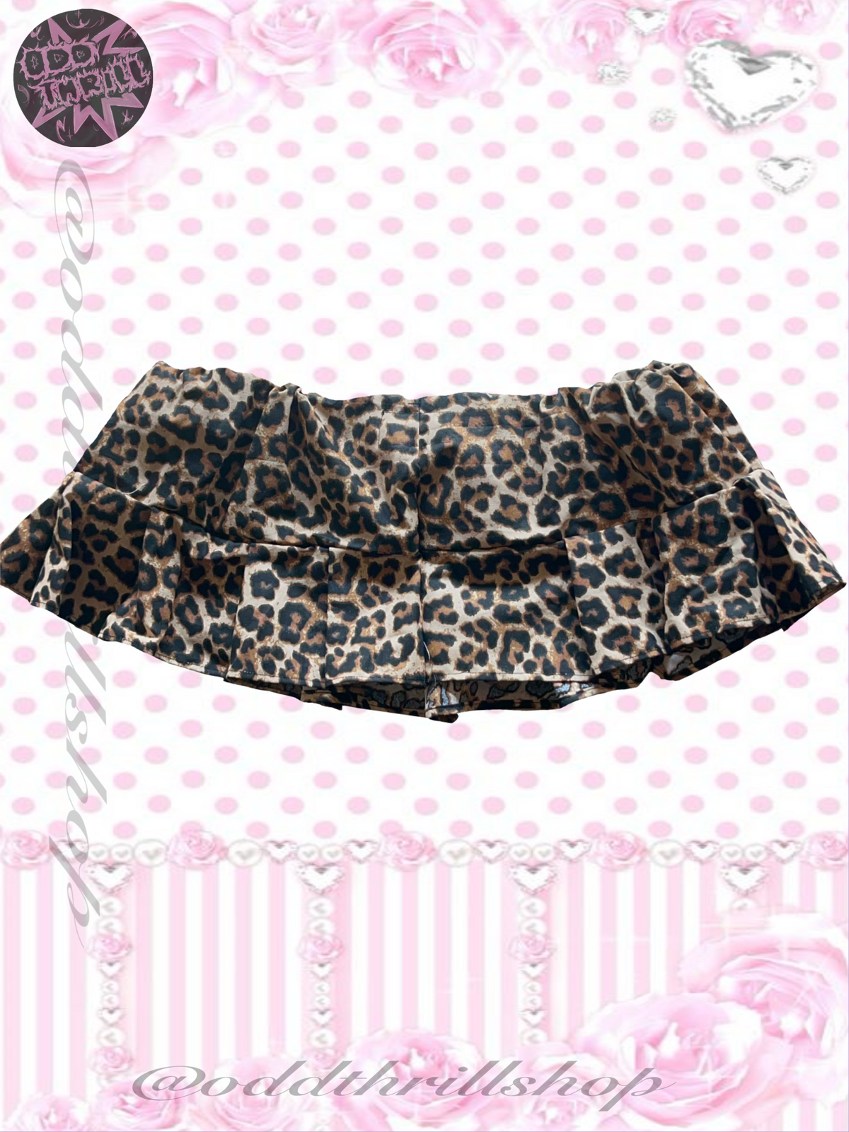 Leopard Skirt with Black Fur Crosses