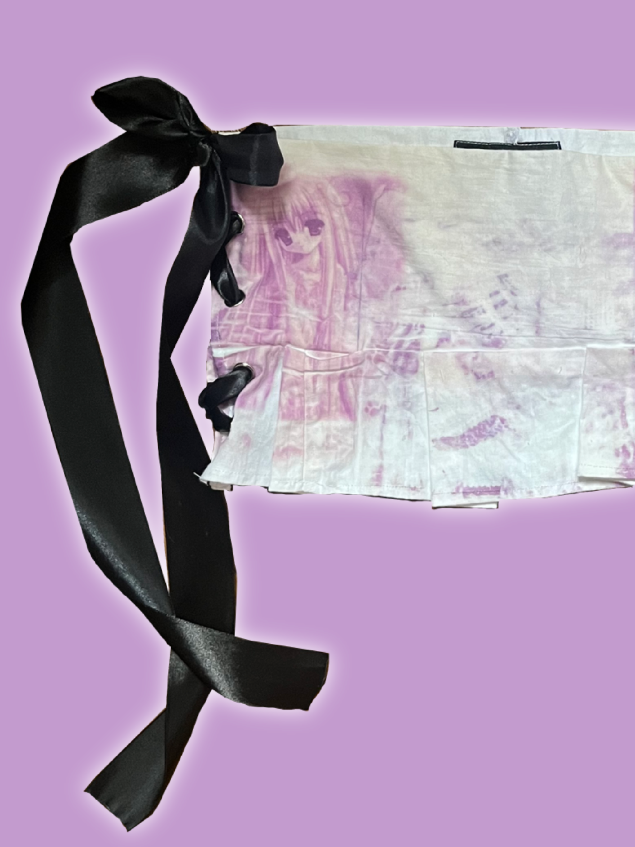 Nightcore miniskirt with bows corset