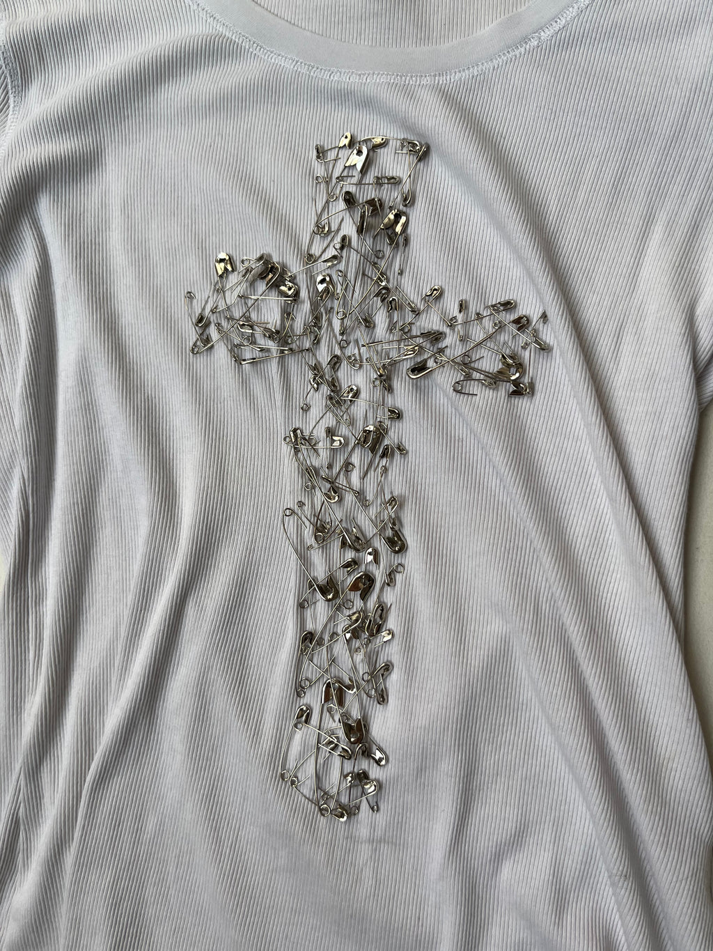Safety pins cross Top