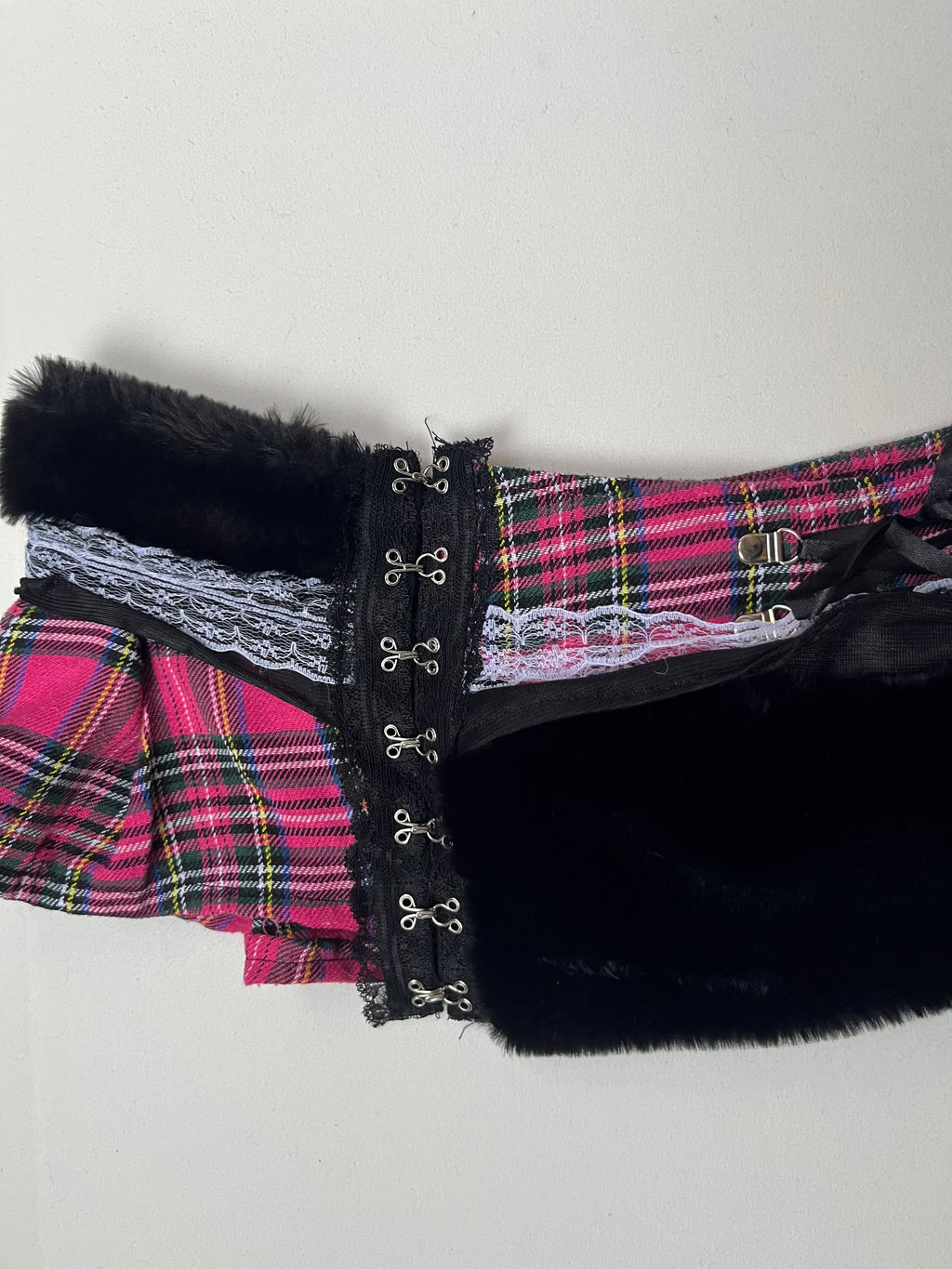 Miniskirt Plaid and Fur