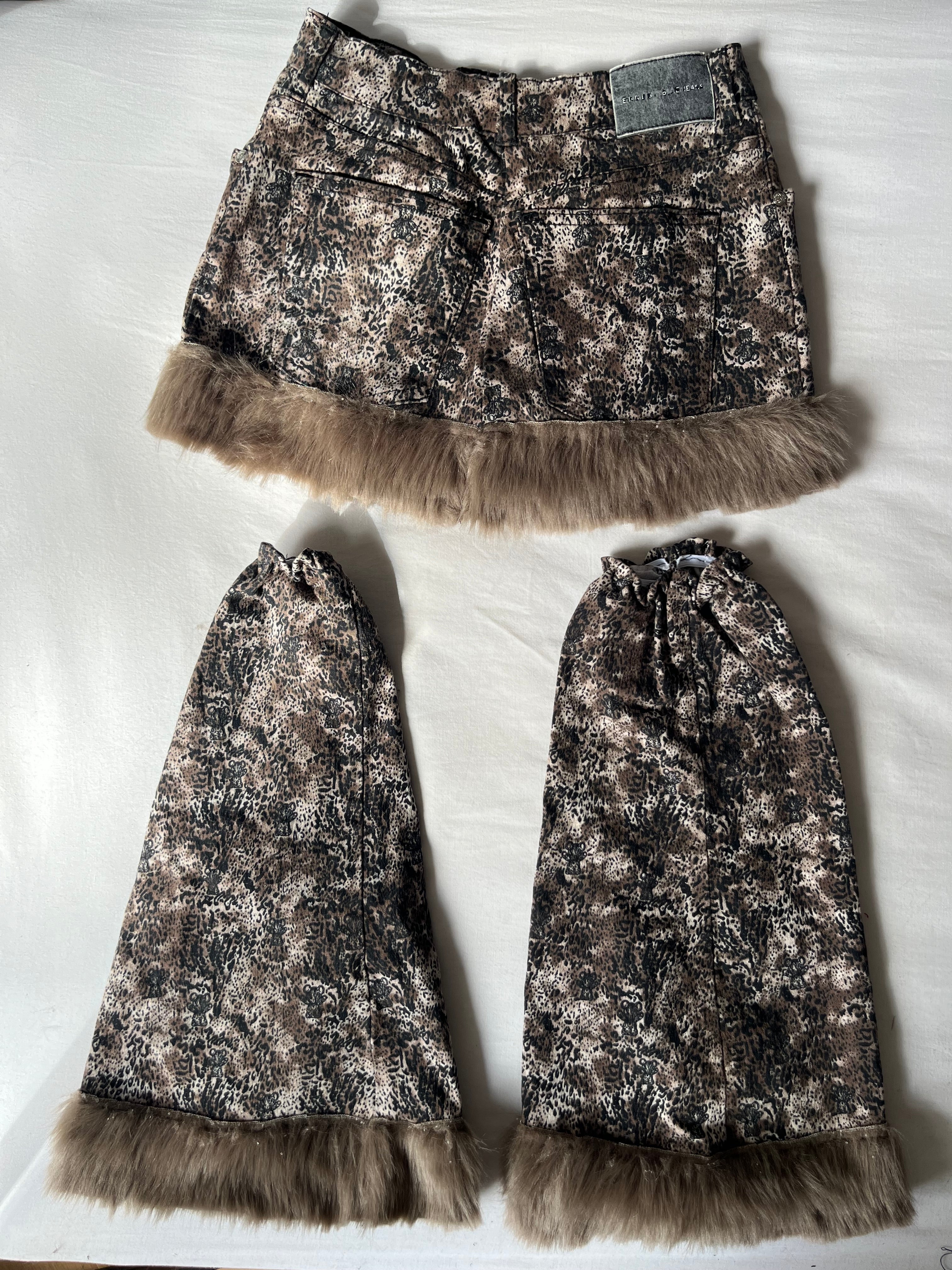 Leopard teddy bear Skirt & Leg Warmers