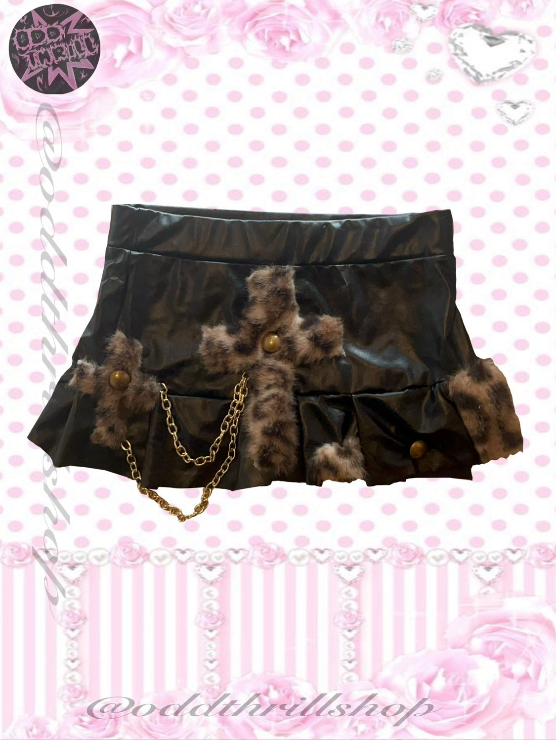 Leopard Fur Crosses Skirt