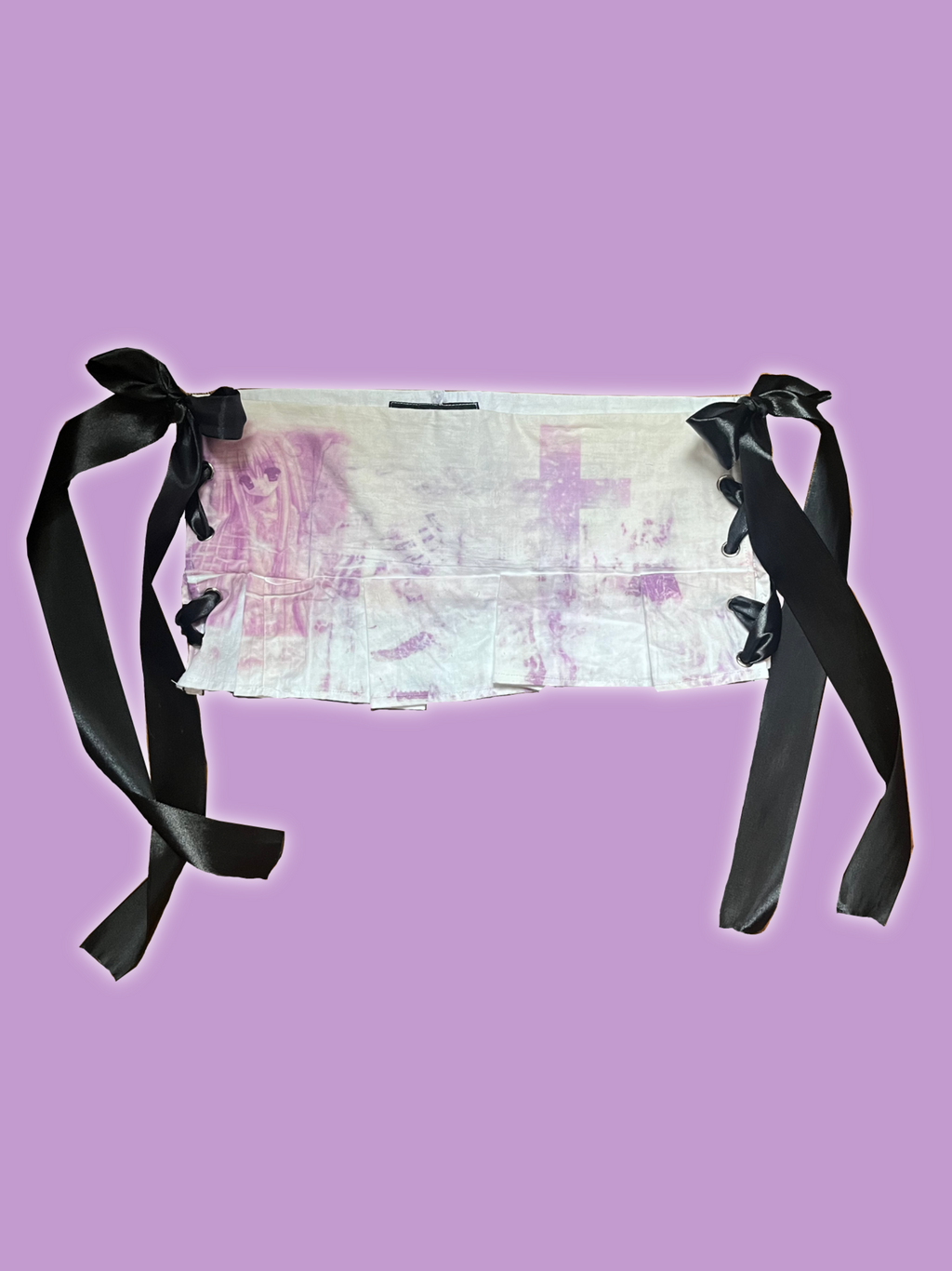 Nightcore miniskirt with bows corset