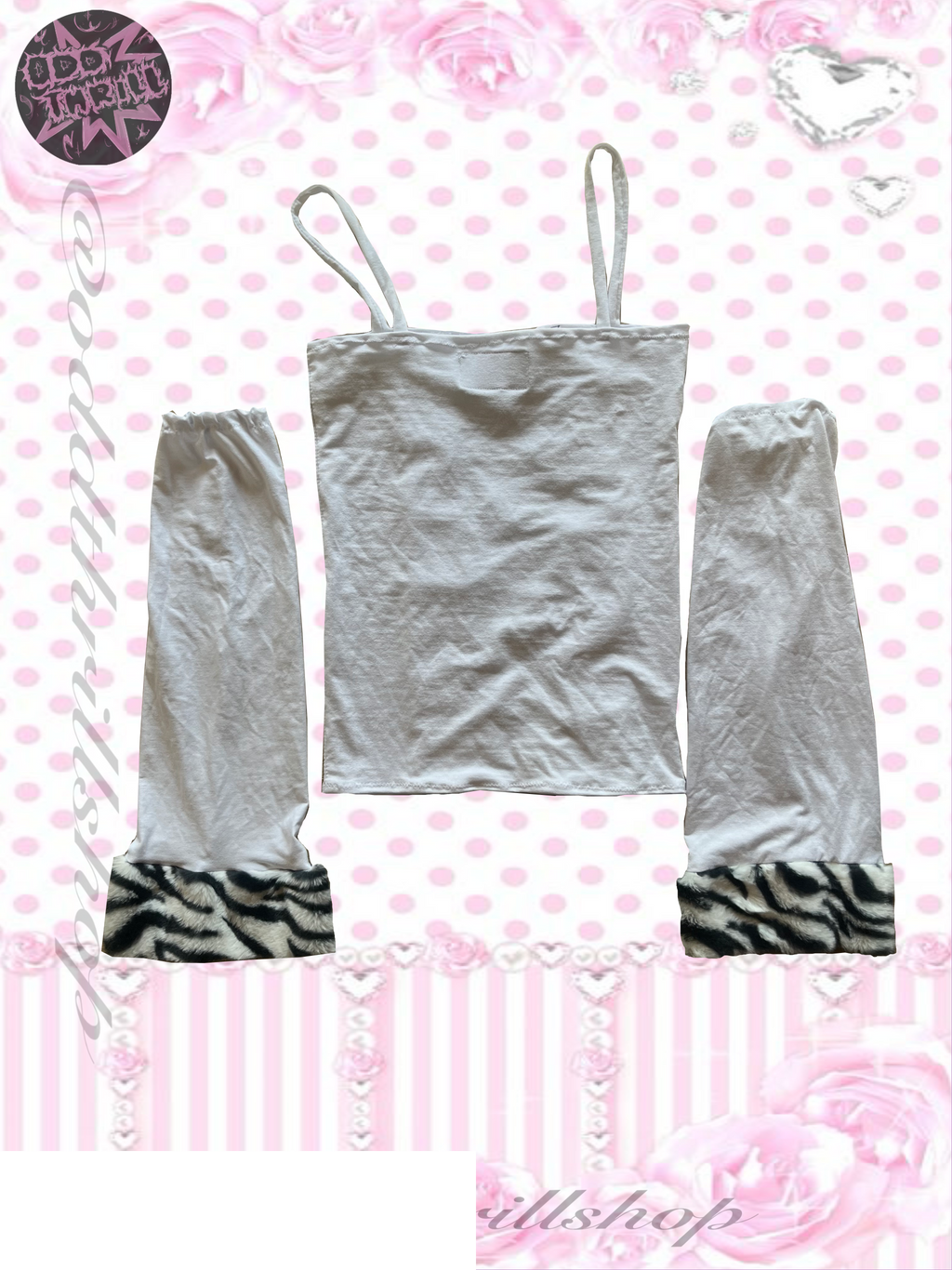 Zebra top with arm warmers