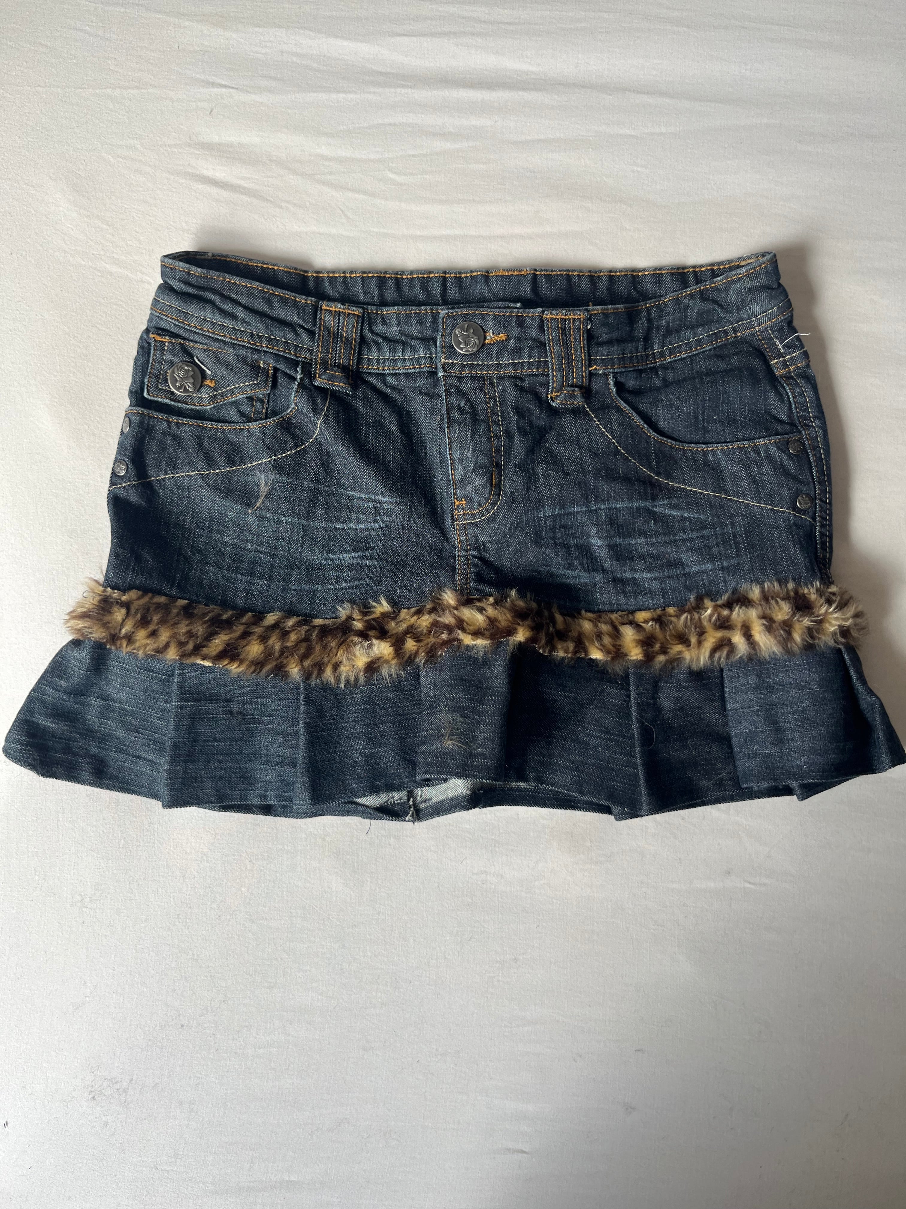 Leopard Jean Skirt