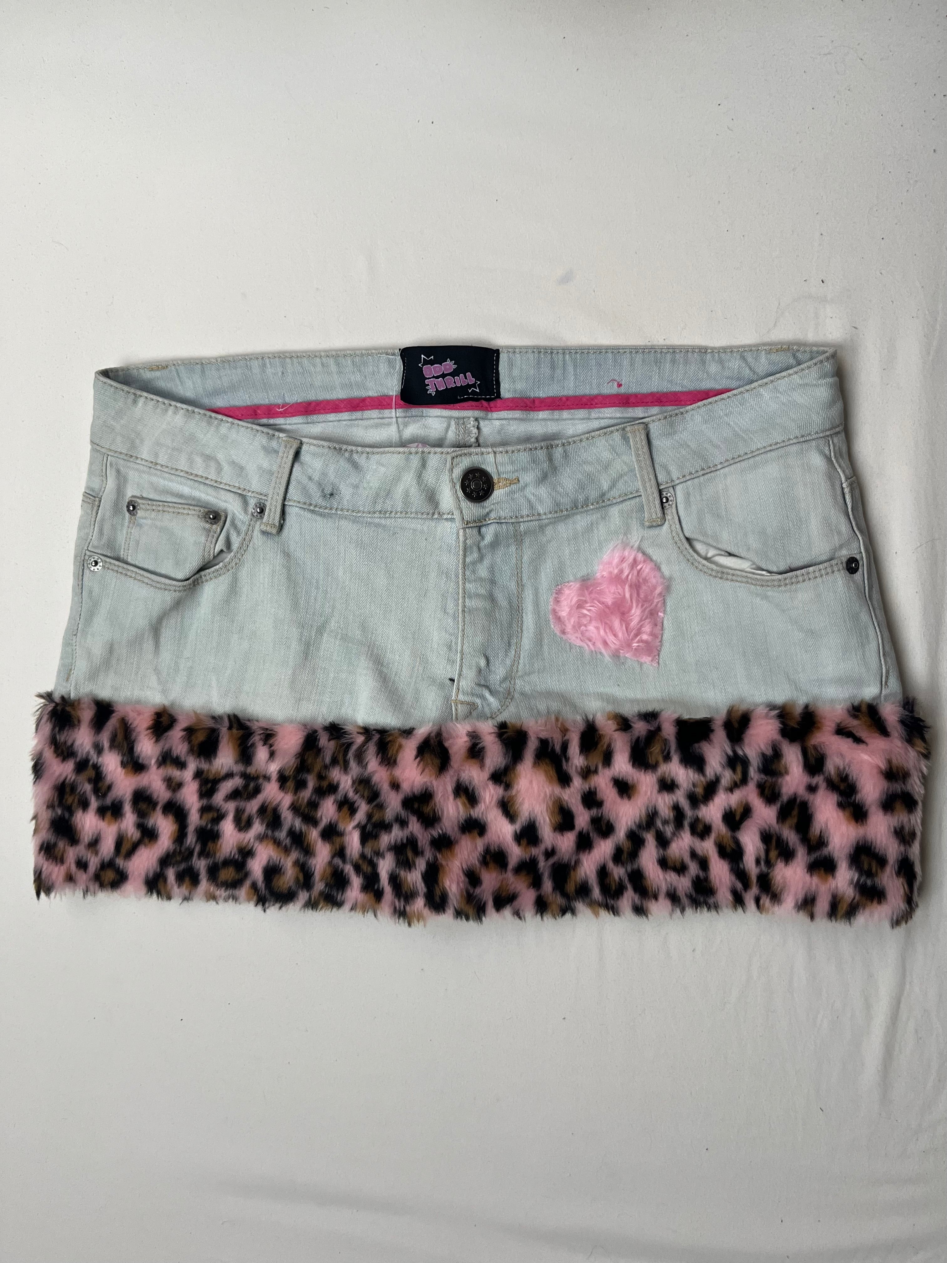 Y2k leopard pink Skirt