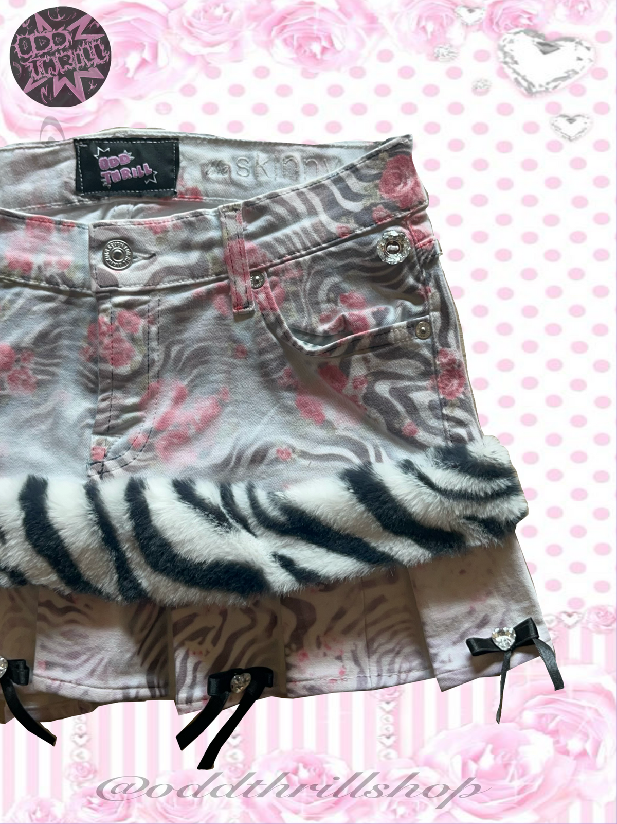 Roses & Zebra Skirt