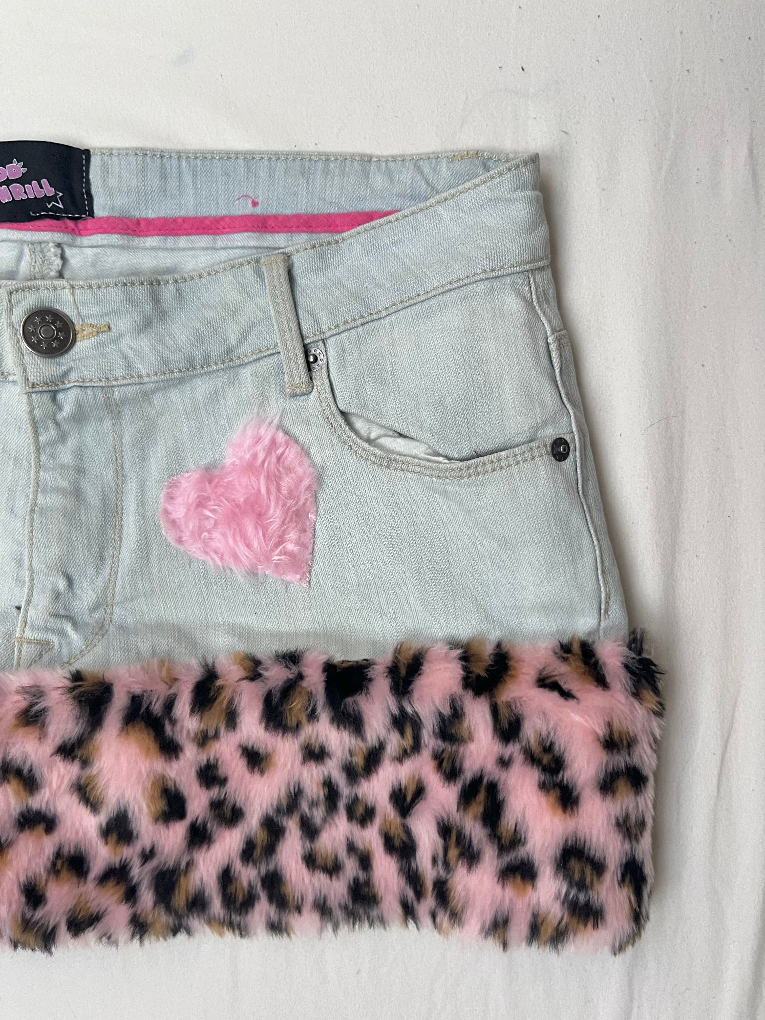 Y2k leopard pink Skirt