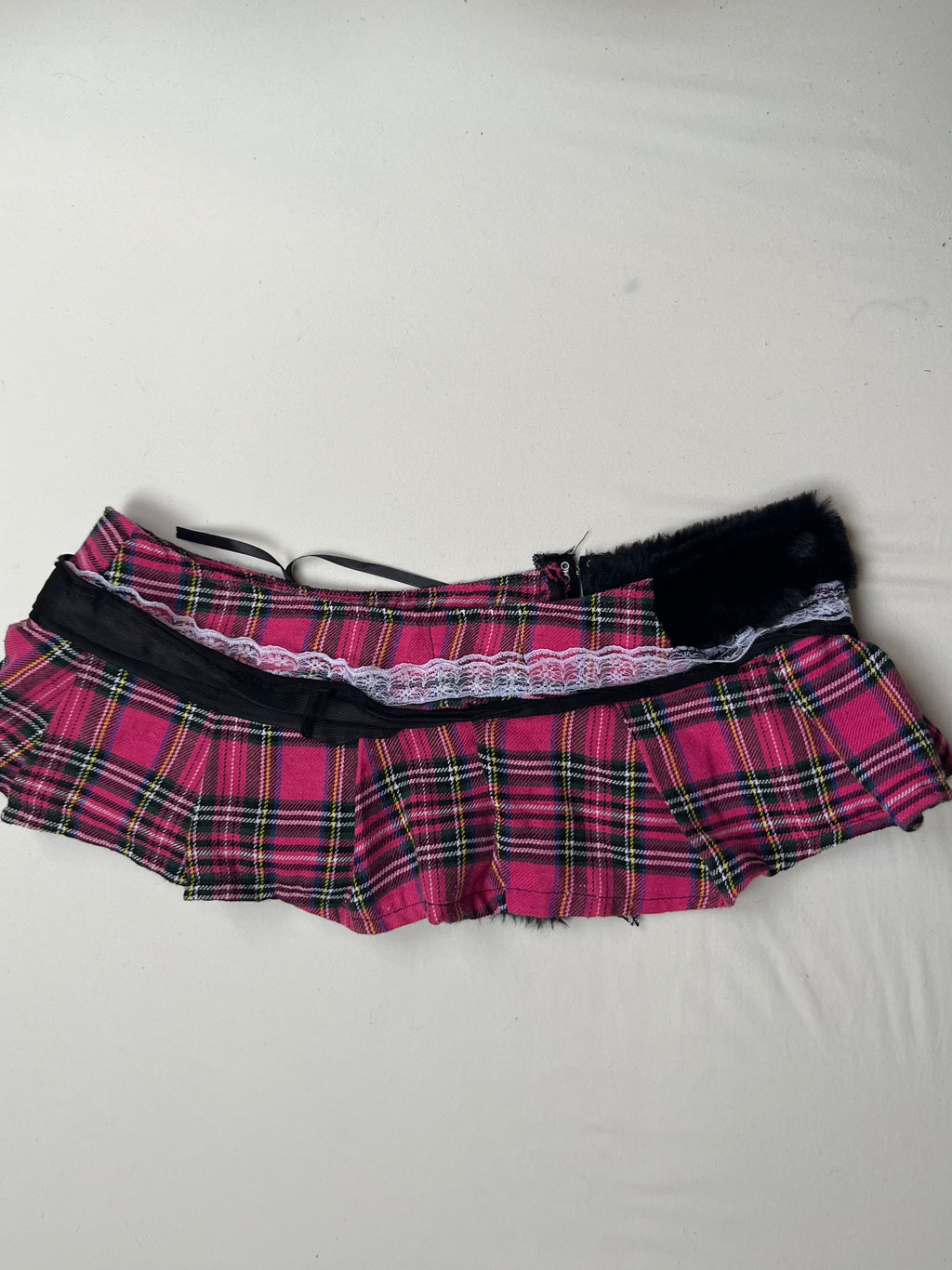 Miniskirt Plaid and Fur