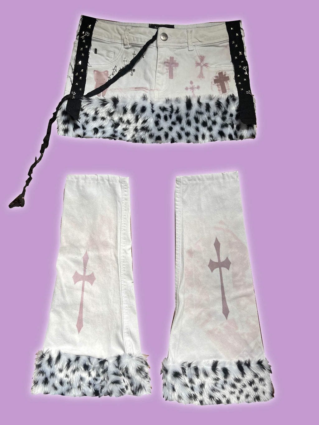 Cross skirt & leg warmers set