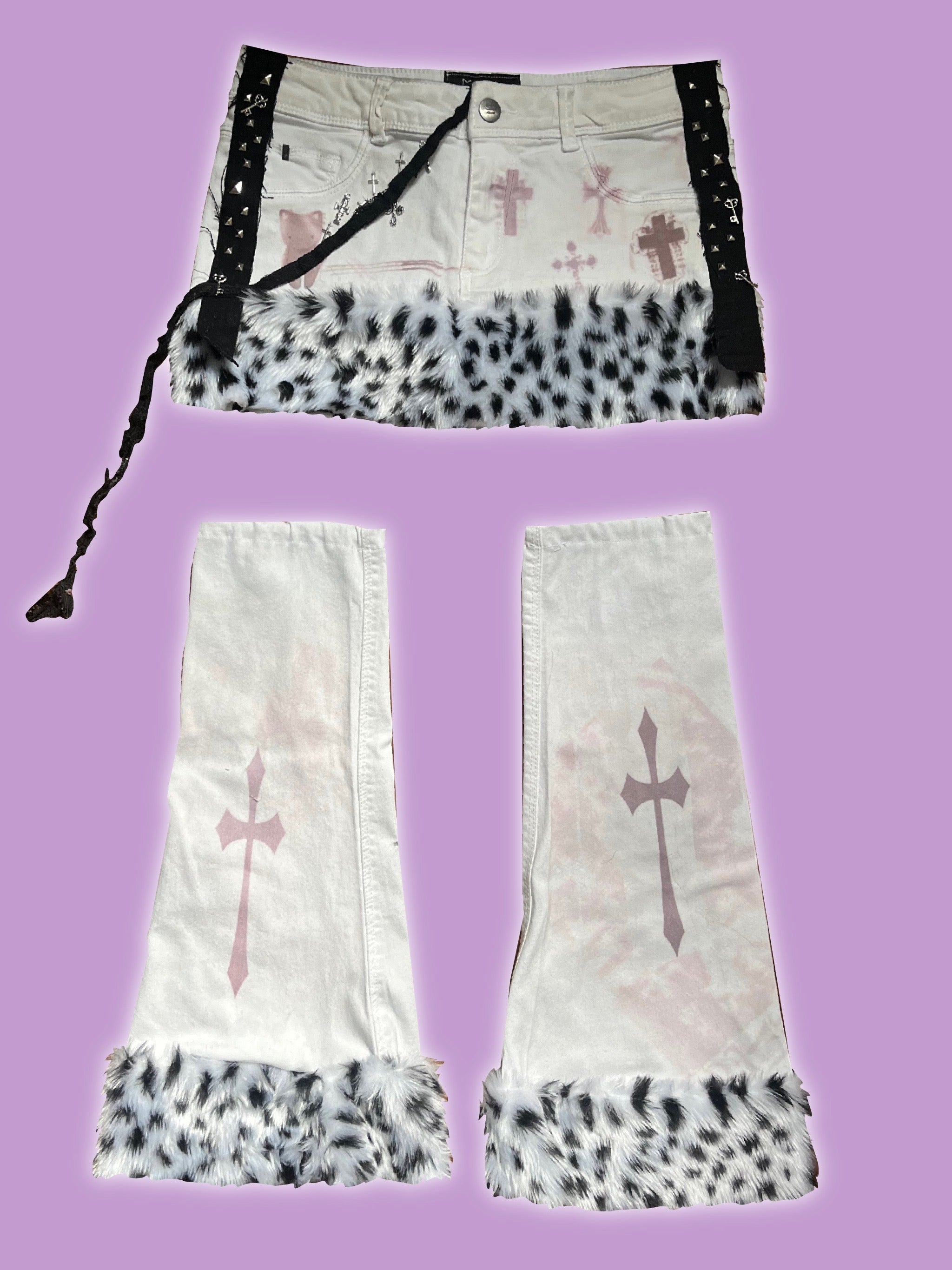 Cross skirt & leg warmers set