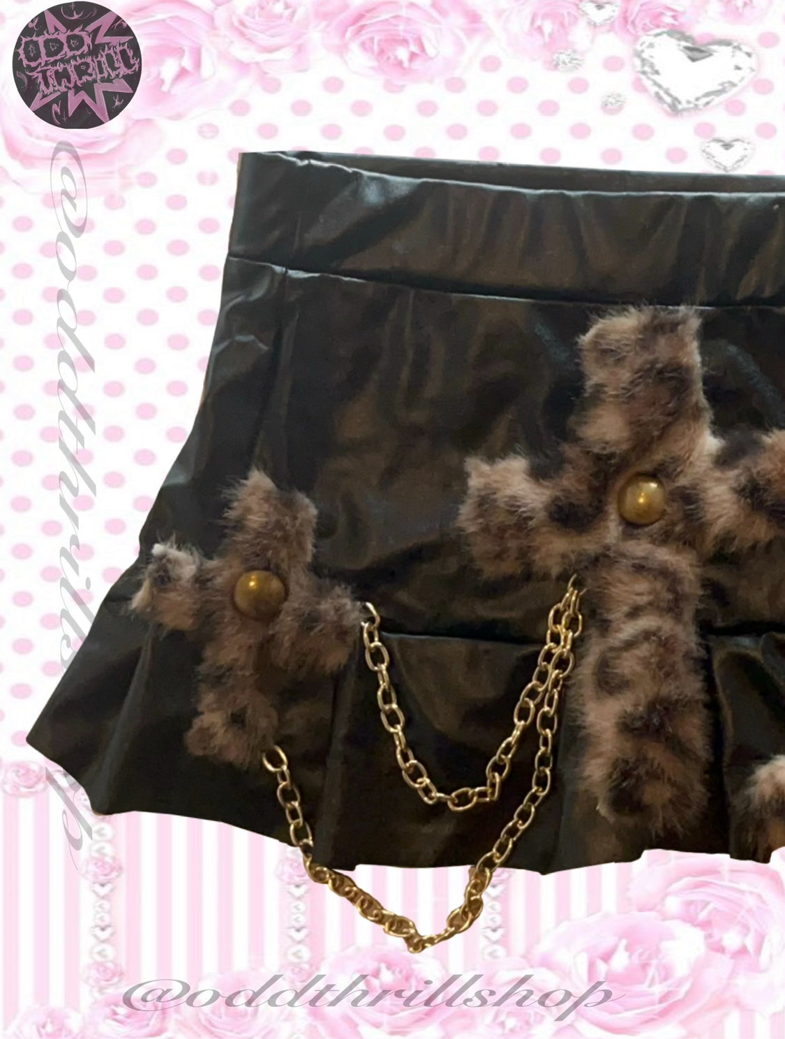 Leopard Fur Crosses Skirt
