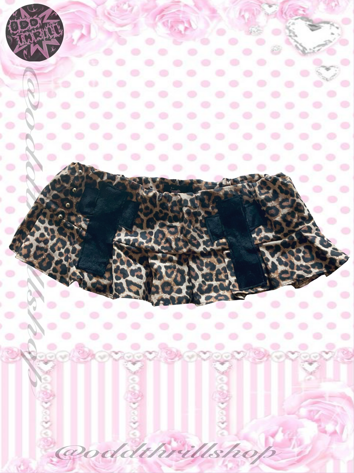 Leopard Skirt with Black Fur Crosses