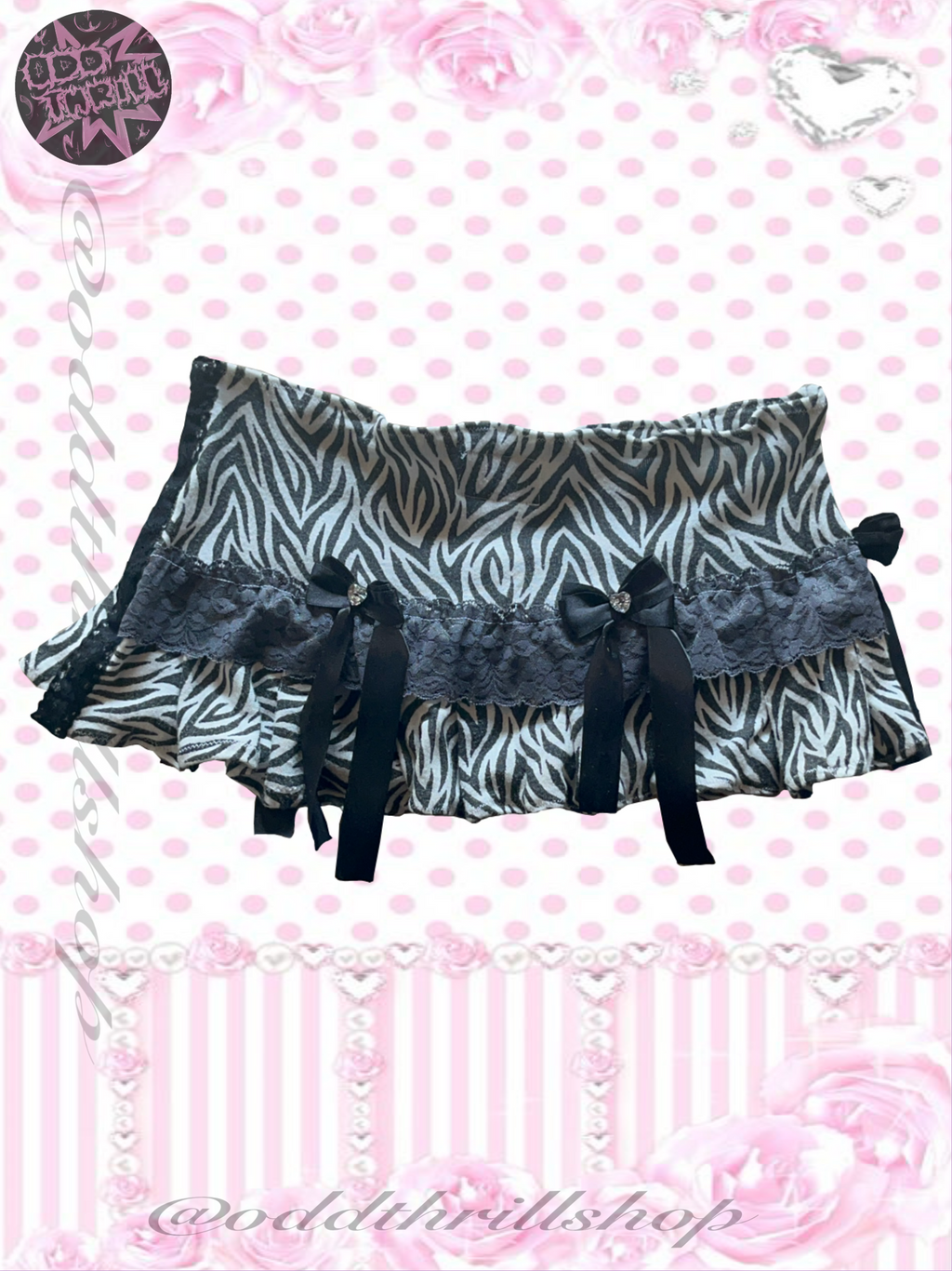 Zebra Lace & Ribbons Skirt