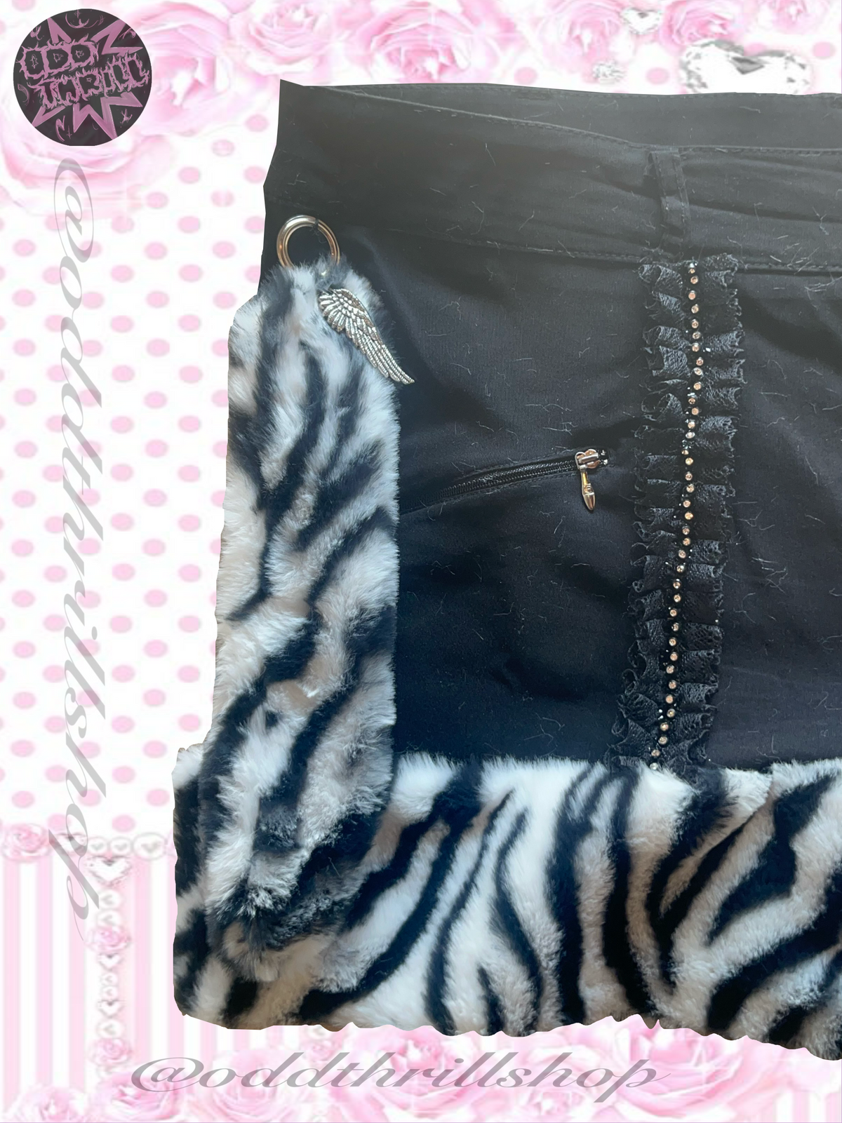 Zebra fur Skirt with tail