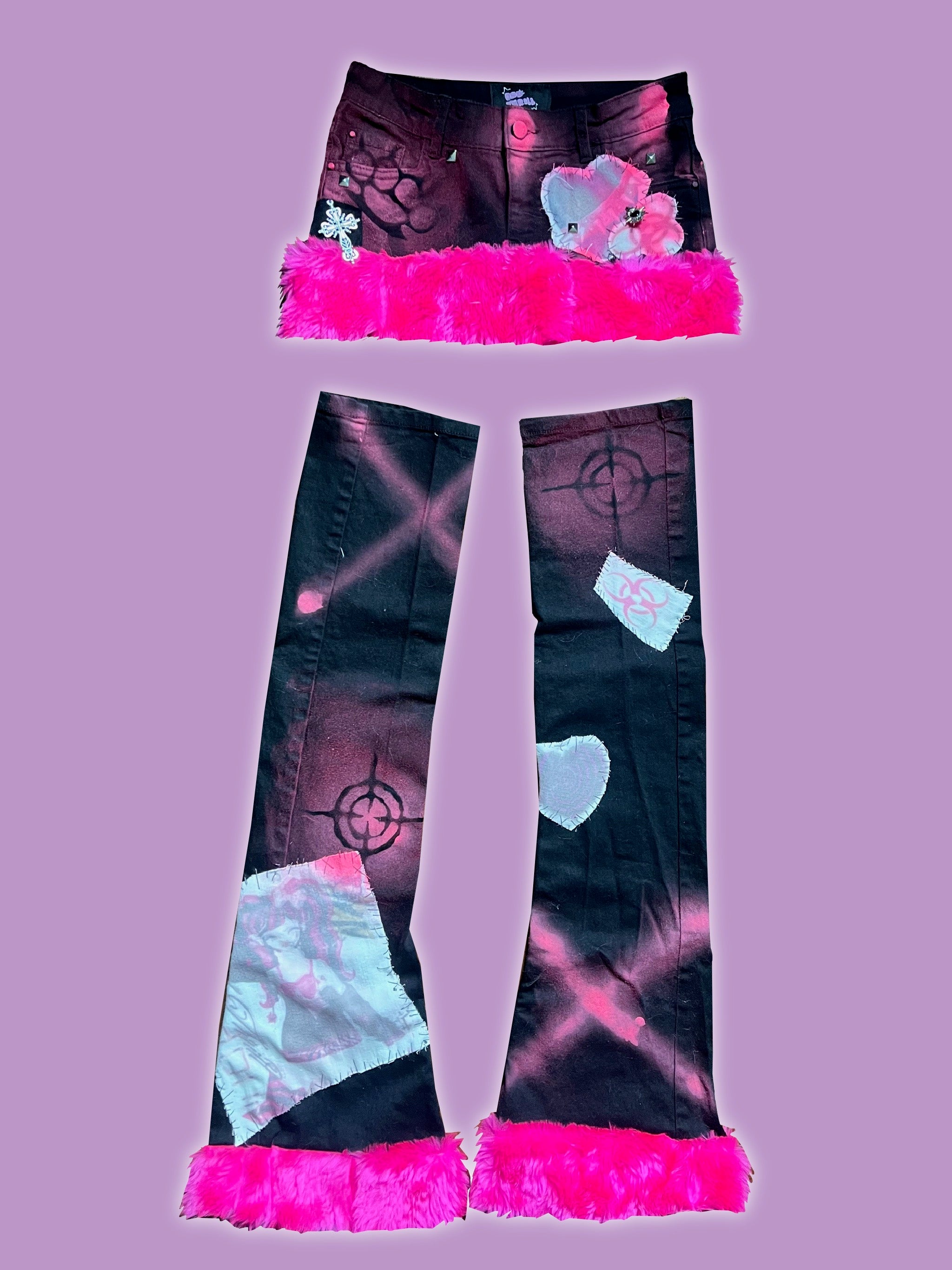 Cyber pink skirt & leg warmers set