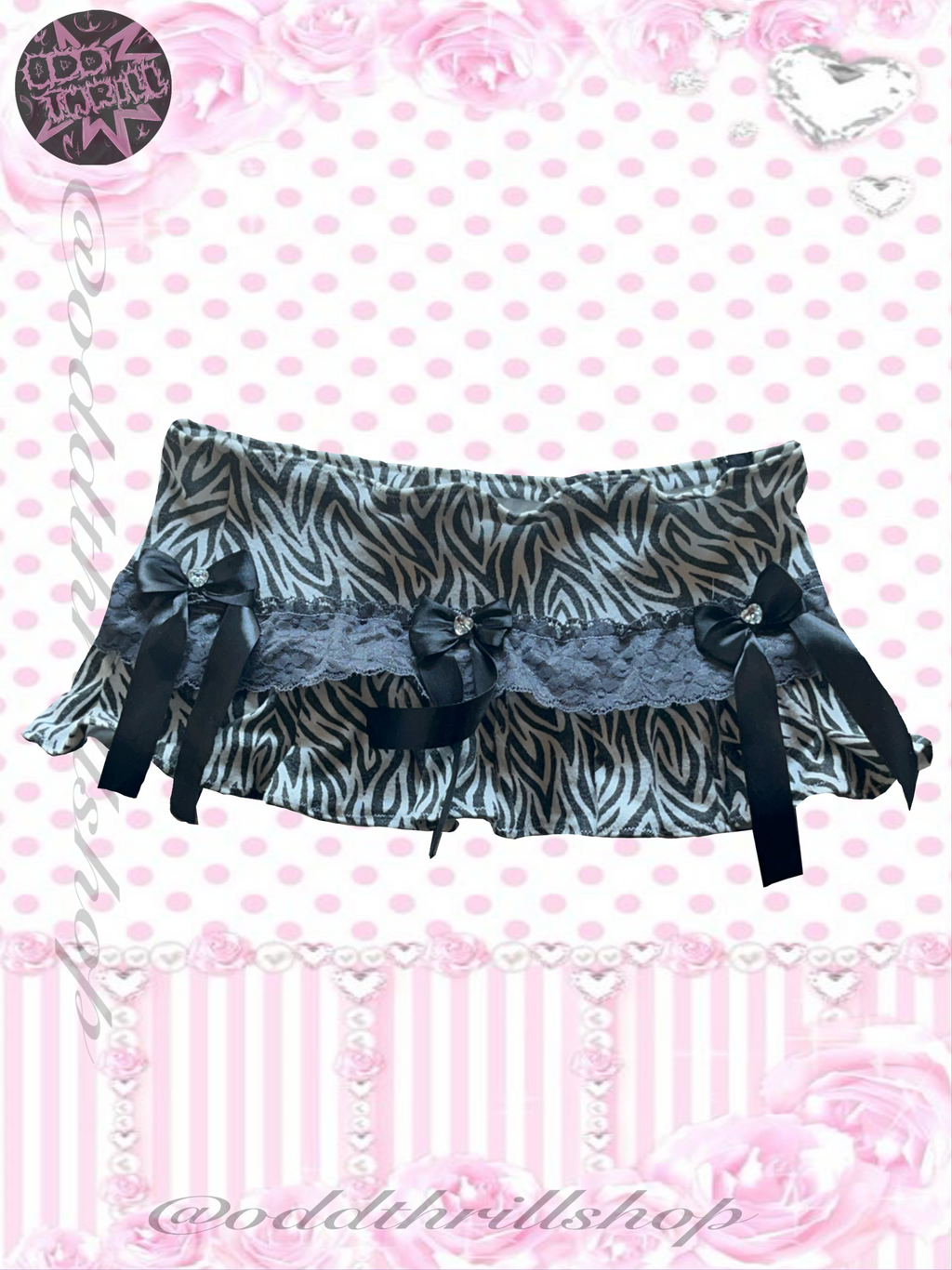 Zebra Lace & Ribbons Skirt