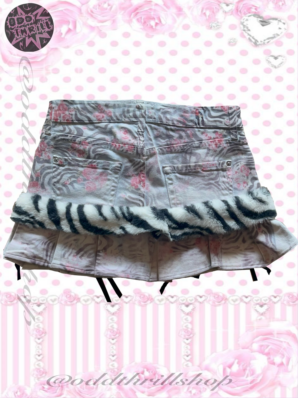 Roses & Zebra Skirt