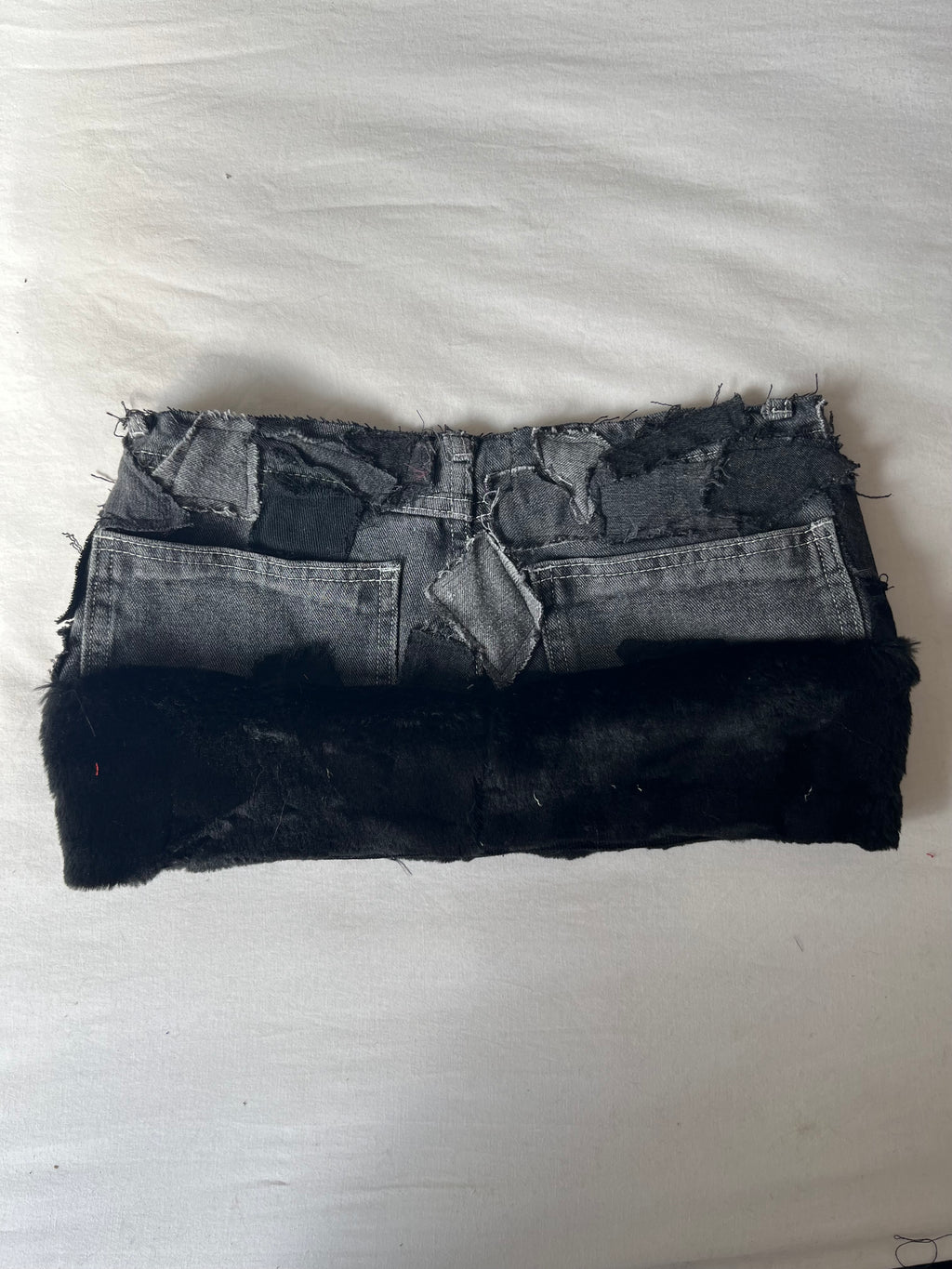 Patchwork and fur Skirt