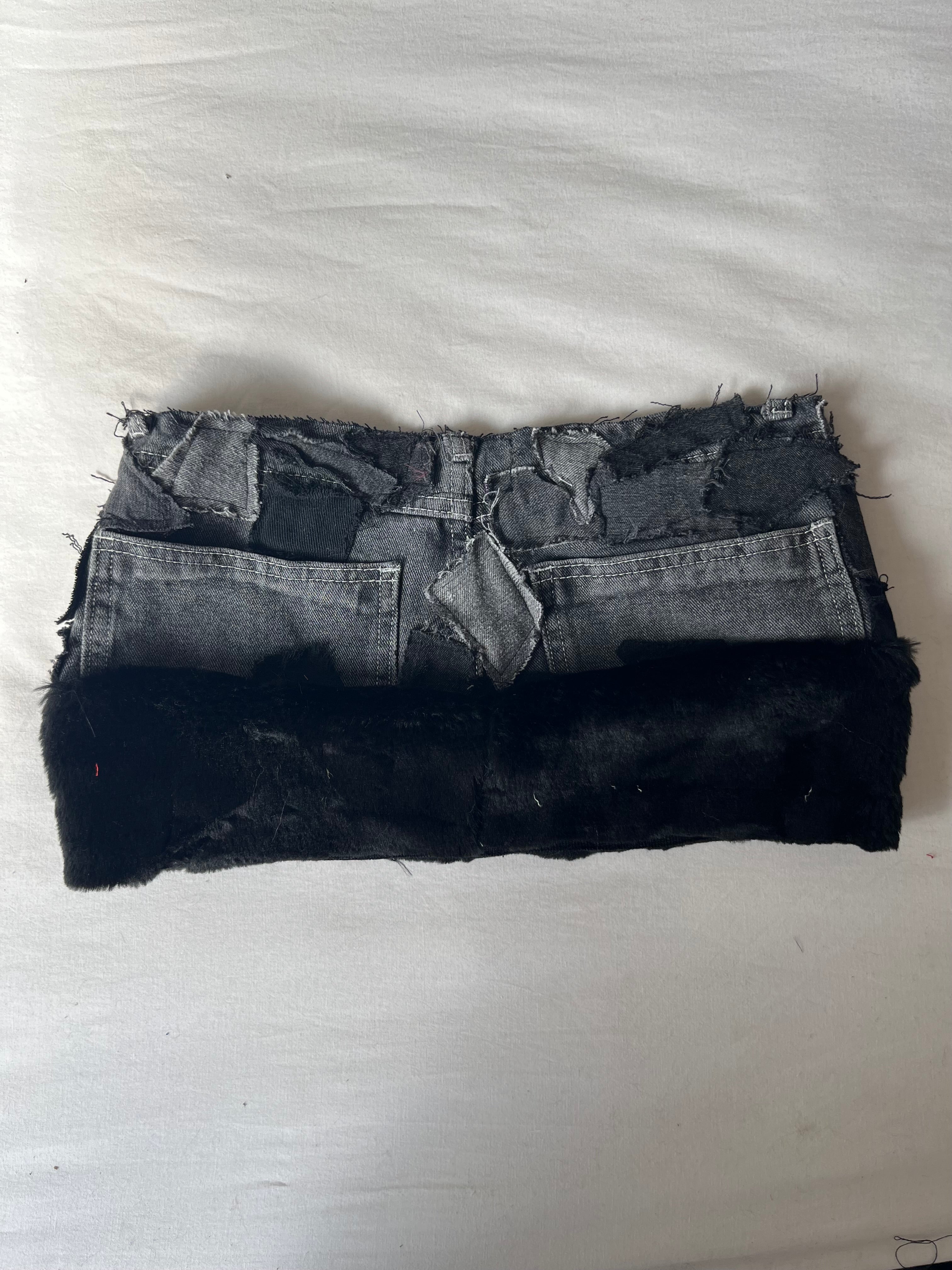 Patchwork and fur Skirt